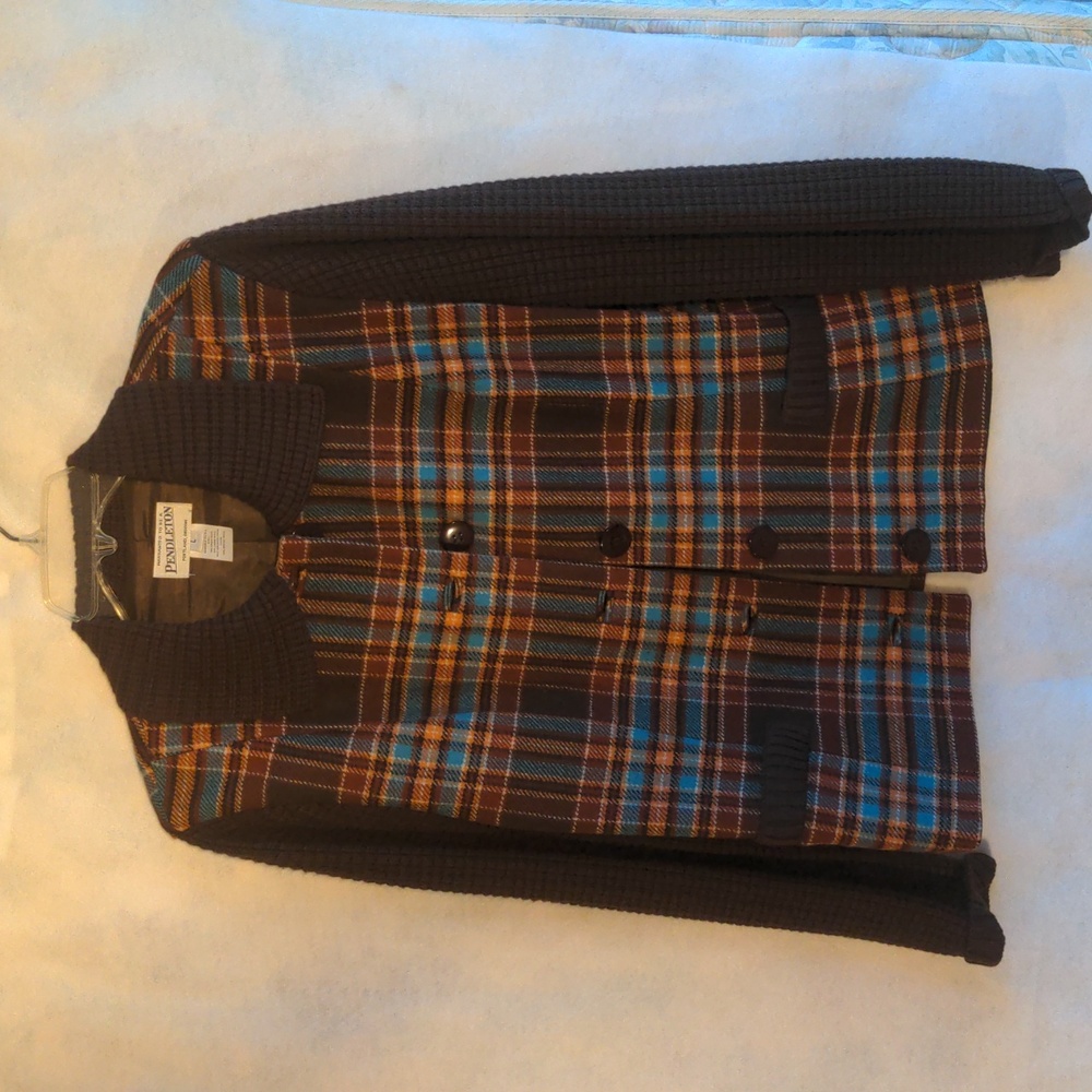 Made in USA Pendleton 70 virgin wool sweater jacket size L